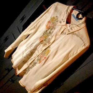 Johnny Was button down silk blouse